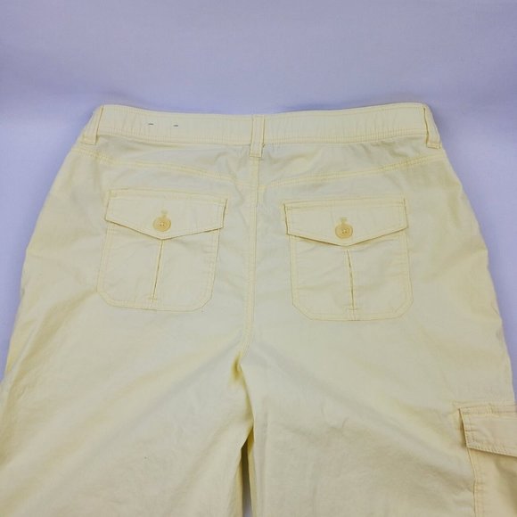 Chicos Womens Poplin Cargo Crops Pants Yellow Chicos Size 1.5=M/L US 10 34X21 - Picture 3 of 8